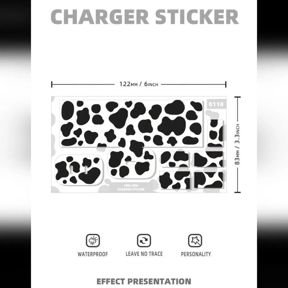 💕$1 Bundled Pattern Data Cable & Charger Head Sticker